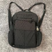 Vera Bradley Backpack Quilted Campus Microfiber Bag Black