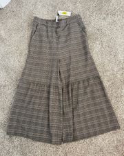 NWT  Plaid Wide Leg Pants Slacks Crop Length- Medium