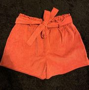 Terra-Cotta Paper Bag Elastic Shorts