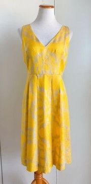 Tory Burch Edyn Yellow Silk Dress SIZE 4 Business Wedding Guest Style 32081405