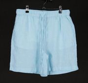 Tahari 100% Linen Sky Blue Shorts Women's Medium
