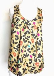 Kate spade silk leopard celesta print bow tank top sz XS