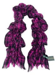 Ralph Lauren Purple Plaid Pattern Scarf