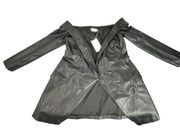 For Love And Lemons Off The Shoulder Jacket Womens Sz Small Faux Leather Black