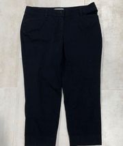 WHITE HOUSE BLACK MARKET Women's Black Crop Capri Length Pants Sz 8