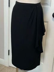 NWOT Lafayette 148 black slim wrap skirt sz 8