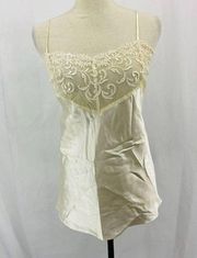 Vintage Woman Within  Camisole Ivory Satin Lace Size 52