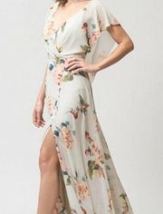 Jenny Yoo Alanna Ohana Floral Open Back Bridesmaid Maxi Dress Women's Size 4