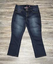 Torrid Denim Women's Dark Wash Mid Rise Cropped Straight Leg Skinny Jeans sz 12