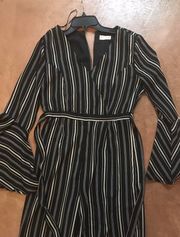 Black And White Striped Jumpsuit 
