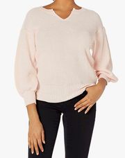 Tina drop shoulder puff sleeve sweater pink large   Measurements  19” pit to pit  22” length