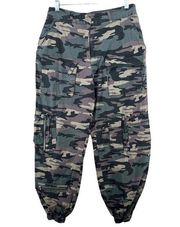 Rue21 Women Jogger Pant Sz S Camo Cotton Lightweight Pocket Outdoorsy Athleisure