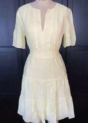 NWT Scotch & Soda Pastel Yellow Ruffle Flutter Sleeve Knee Length Dress