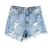 Abercrombie & Fitch  High Rise Mom Shorts Distressed 25/0