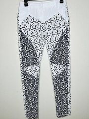 Rebecca Minkoff Cadillac Jeans 4 Lace Eyelet High Rise Skinny Ankle Denim White