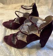 Women's Ann Taylor Purple Suede Cutout Heels Size 11M