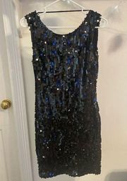 Aryn K Sequined Semi-Form Fitting Cocktail Dress