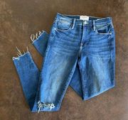 FRAME Le High Skinny Jeans / Blainey Slits / Size 24