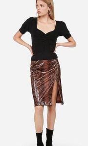 NWT EXPRESS High Waisted Faux Vegan Leather Snakeskin Pencil Skirt