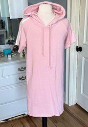 Pink Knit Hooded Dress Comfy Knee Length True Craft Cotton Summer