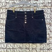 Shyanne Black Corduroy Western Mini Skirt V Yoke LARGE