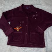 Disney Tigger - Vintage Winnie The Pooh Brand Purple Button Up Fleece size XL