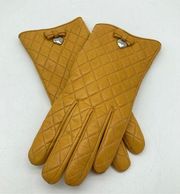 NWT Coach Leather and Wool Gloves in Amber