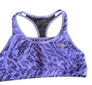 The North Face TNF Purple Printed Racerback Sports Bra Women's Size Medium