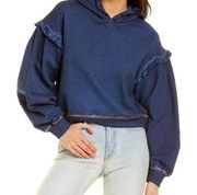 Something Navy Taylor Ruffle Hoodie Rainbow Detail Size XXL 2XL