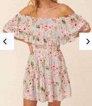 Promesa Hot Tropics Off the Shoulder Dress Lilac Floral