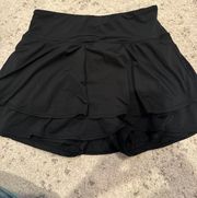 High Rise Black Tennis Skirt