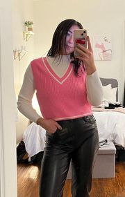 Hot Pink Cropped Sweater Vest 