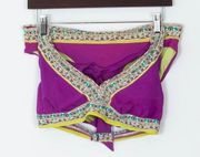 Athleta Geometric Print Purple Halter Bikini Swimsuit Set