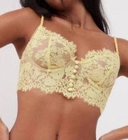 NWOT For Love & Lemons Yellow Faye Lace Underwire Bustier Top - XXS