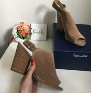 NIB Splendid Kaylee tan suede block heels