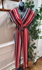 Almost Famous Women's Multicolor Polyester V-Neck Sleeveless Jumpsuits Size M