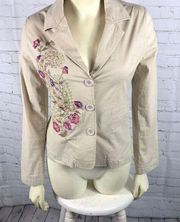 Paparazzi Sm Tan Floral Embroidered Coat Paisley