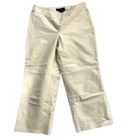 Vintage  World Brand 100% Leather Capri Pants Lined Cream Off White 5/6