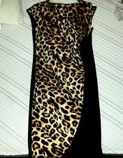 XL ruched cheetah print dress