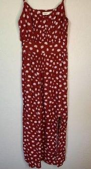 Aeropostale | Red Floral Spaghetti Strap Midi Dress Size XS