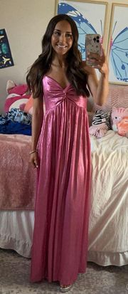 Pink Metallic Maxi Dress