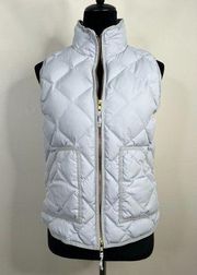 J. Crew Quilted Zip Front Puffer Waterfowl Partial Down Filled Vest, Sz Small