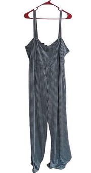 Forever 21+ ribbed spaghetti strap wide leg jumpsuit size 2X