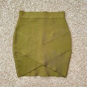 Bandage Mini Skirt Green Size Small