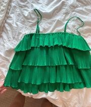 Green Ruffle Top