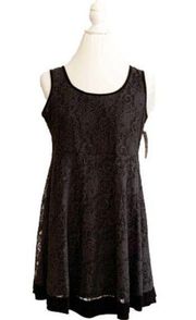 Style & Co Dress Gray Lace Black Trim Sleeveless Mini Party Dress Size Small NWT