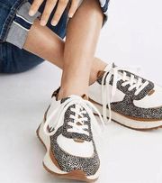 Madewell Kickoff Trainer Sneakers in Leather and Spot Mix Calf Hair 9.5