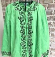 Dressbarn Woman Jacket Open Front Blazer EUC Green