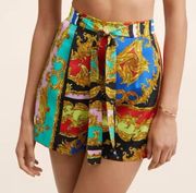 Mango MNG Baroque Multi Print Satin Flowy Shorts Small