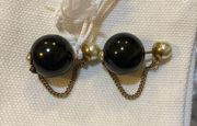 Dior Tribales Earrings Bronze-Finish Metal with White and Black Resin Pearls